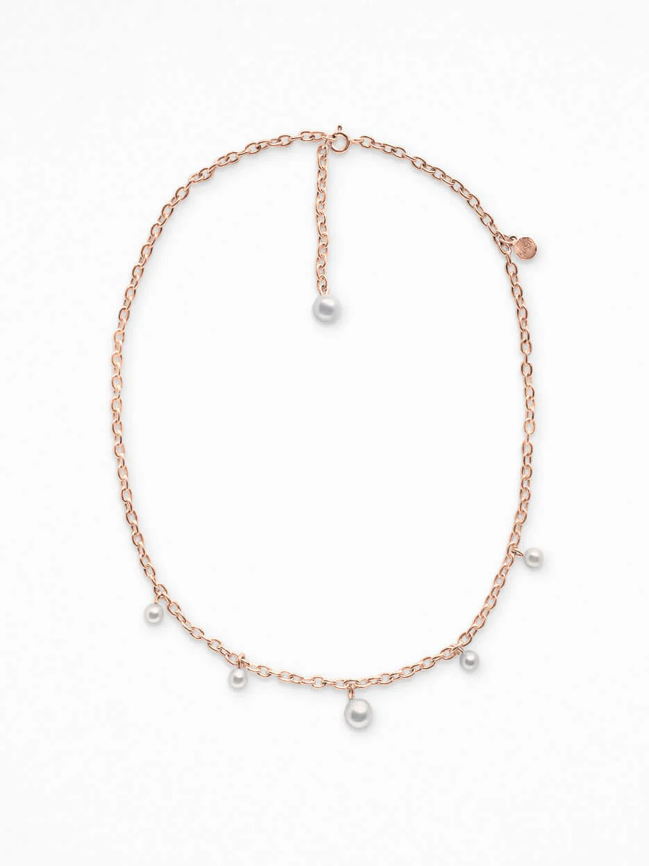 DANGLE PEARL NECKLACE VERMEIL