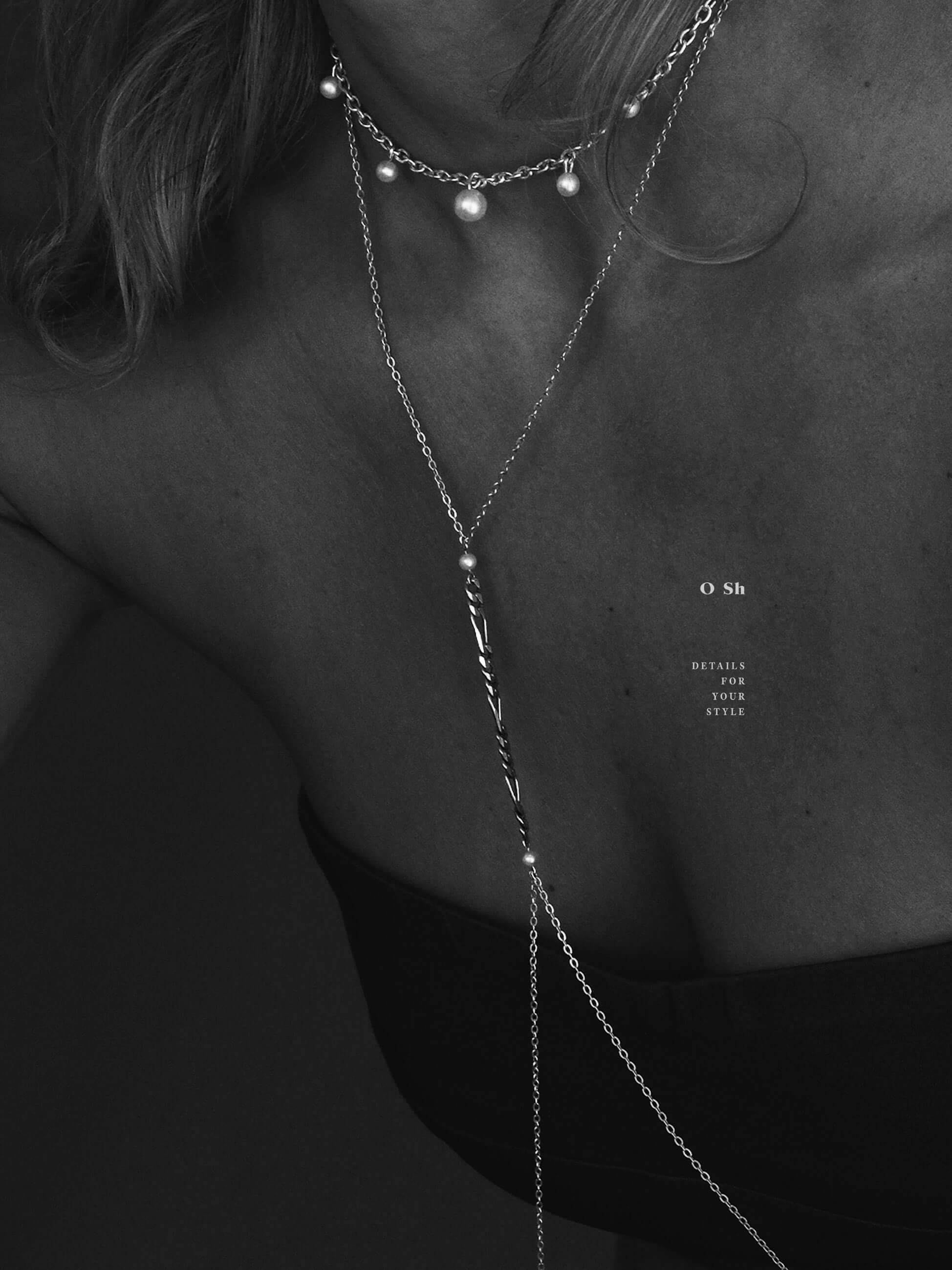 DANGLE PEARL NECKLACE SILVER - Image 2