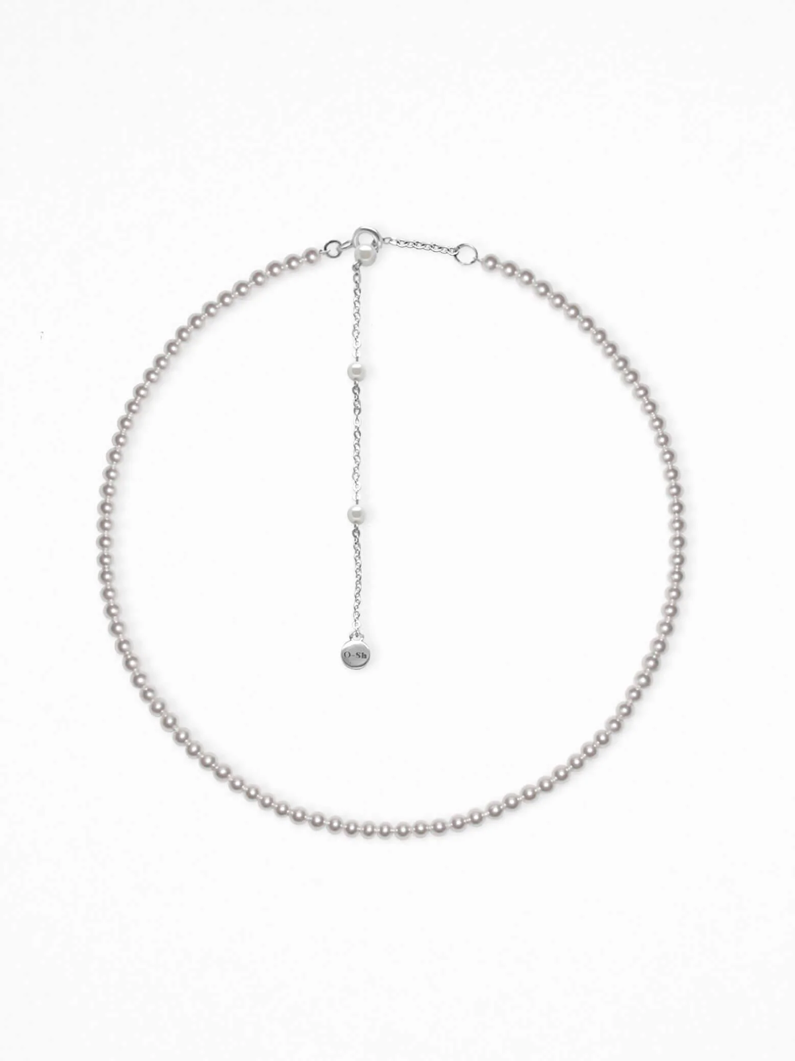 "ETHERA + PEARL CHOKER" NECK SET SILVER - Image 7