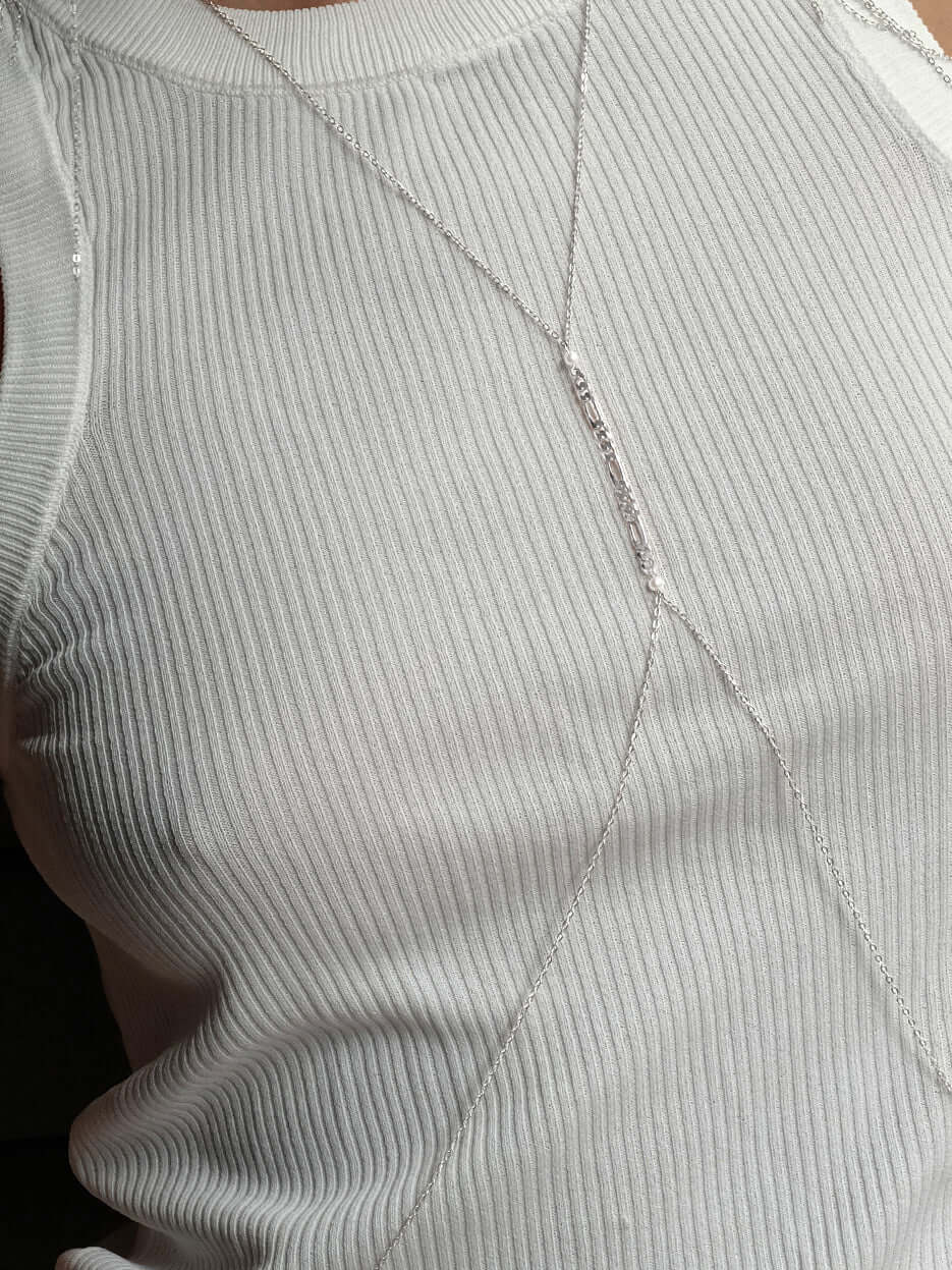 "HARNESS" BODY CHAIN SILVER - Image 5