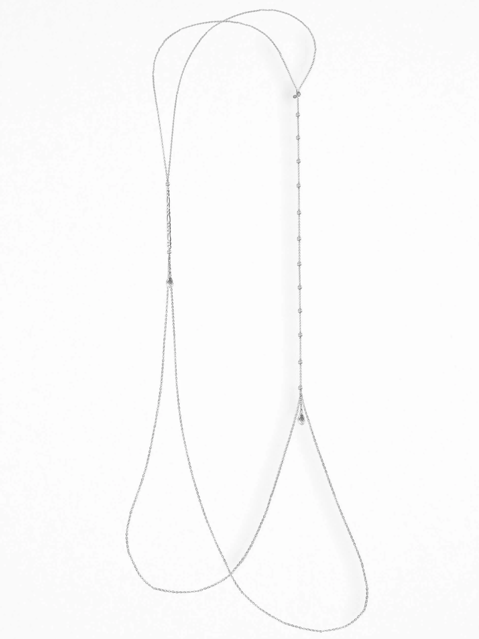 "HARNESS" CRYSTAL BODY CHAIN SILVER - Image 3