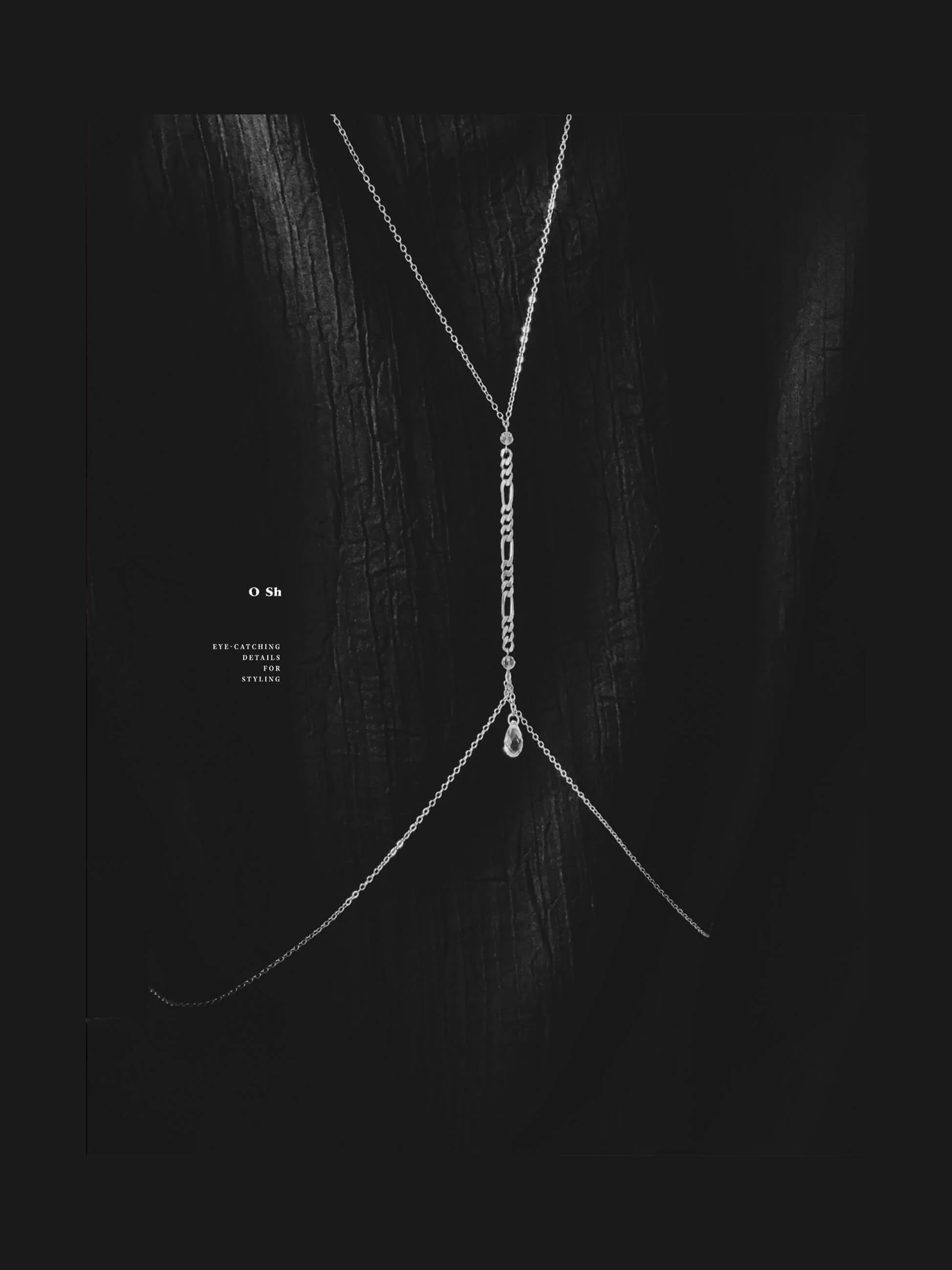 "HARNESS" CRYSTAL BODY CHAIN SILVER - Image 7