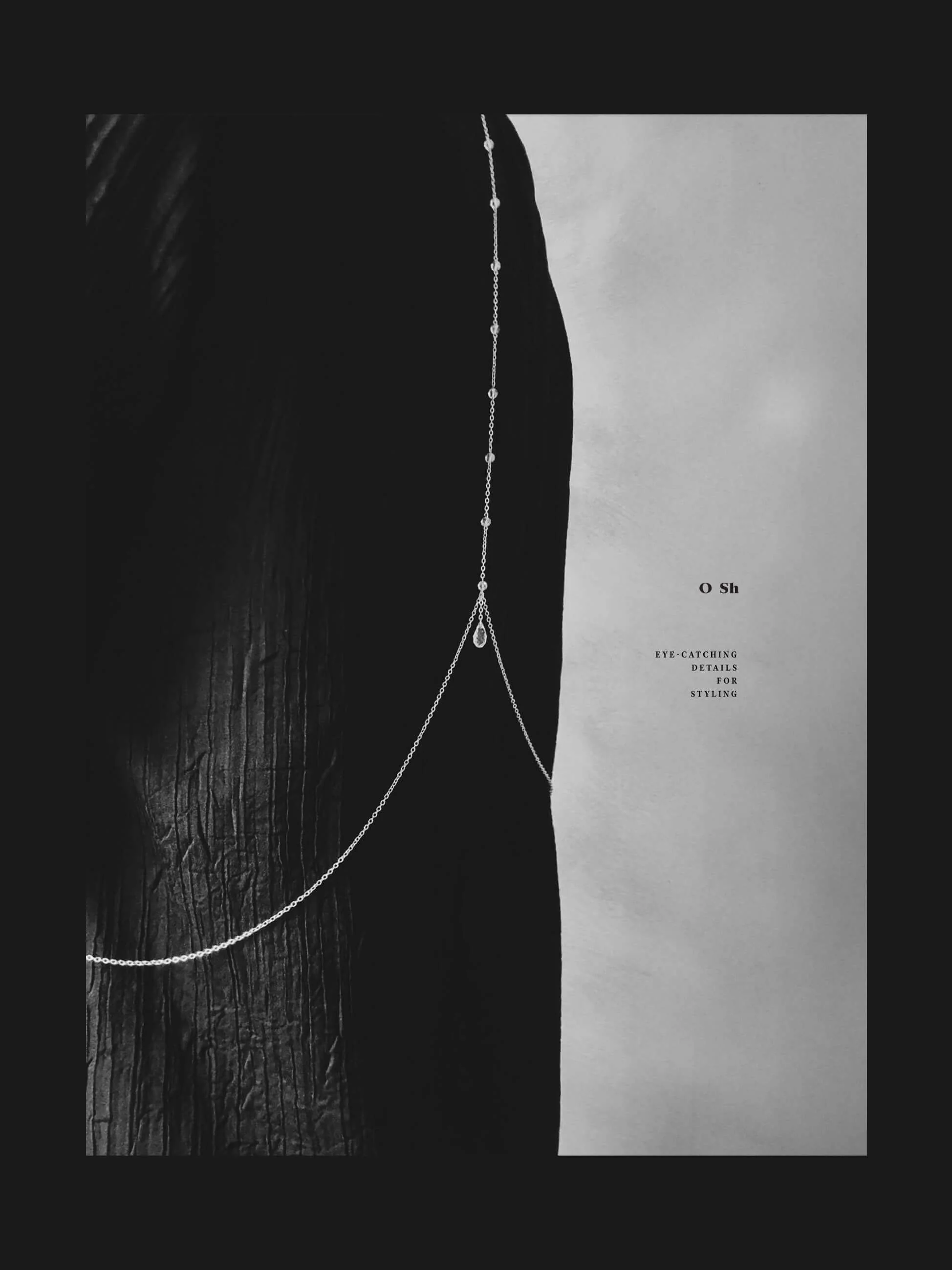"HARNESS" CRYSTAL BODY CHAIN SILVER - Image 5