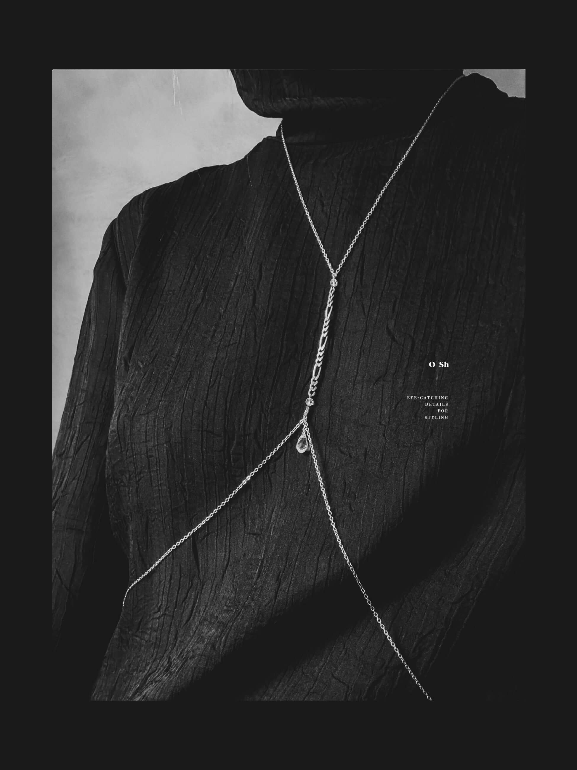 "HARNESS" CRYSTAL BODY CHAIN SILVER - Image 4