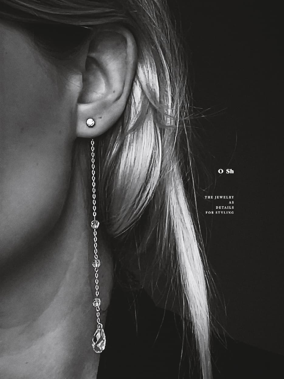 "NAKED CRYSTALS" ASYMMETRIC EAR SET VERMEIL - Image 5