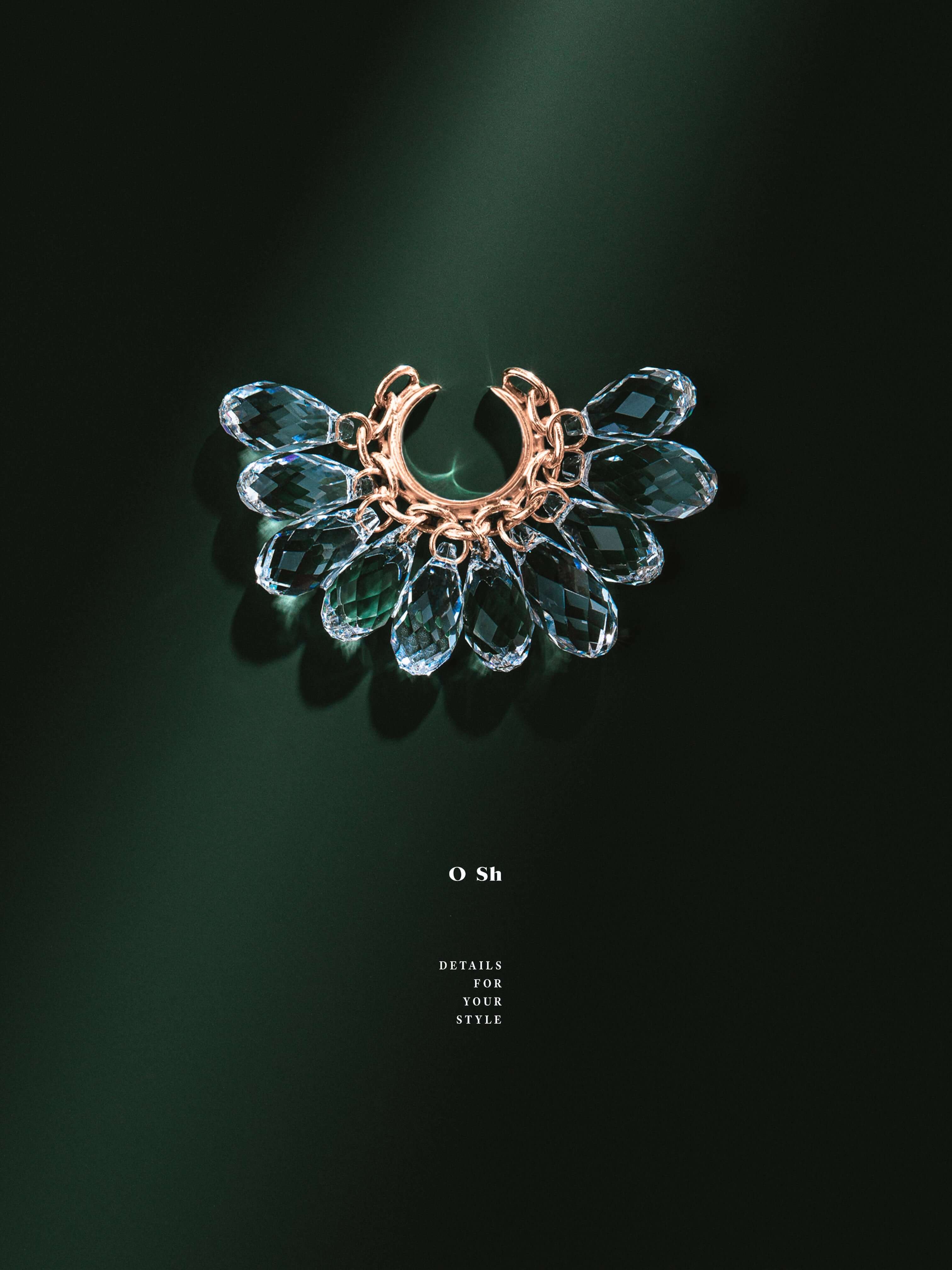 "NAKED CRYSTALS" EAR CUFF VERMEIL - Image 4