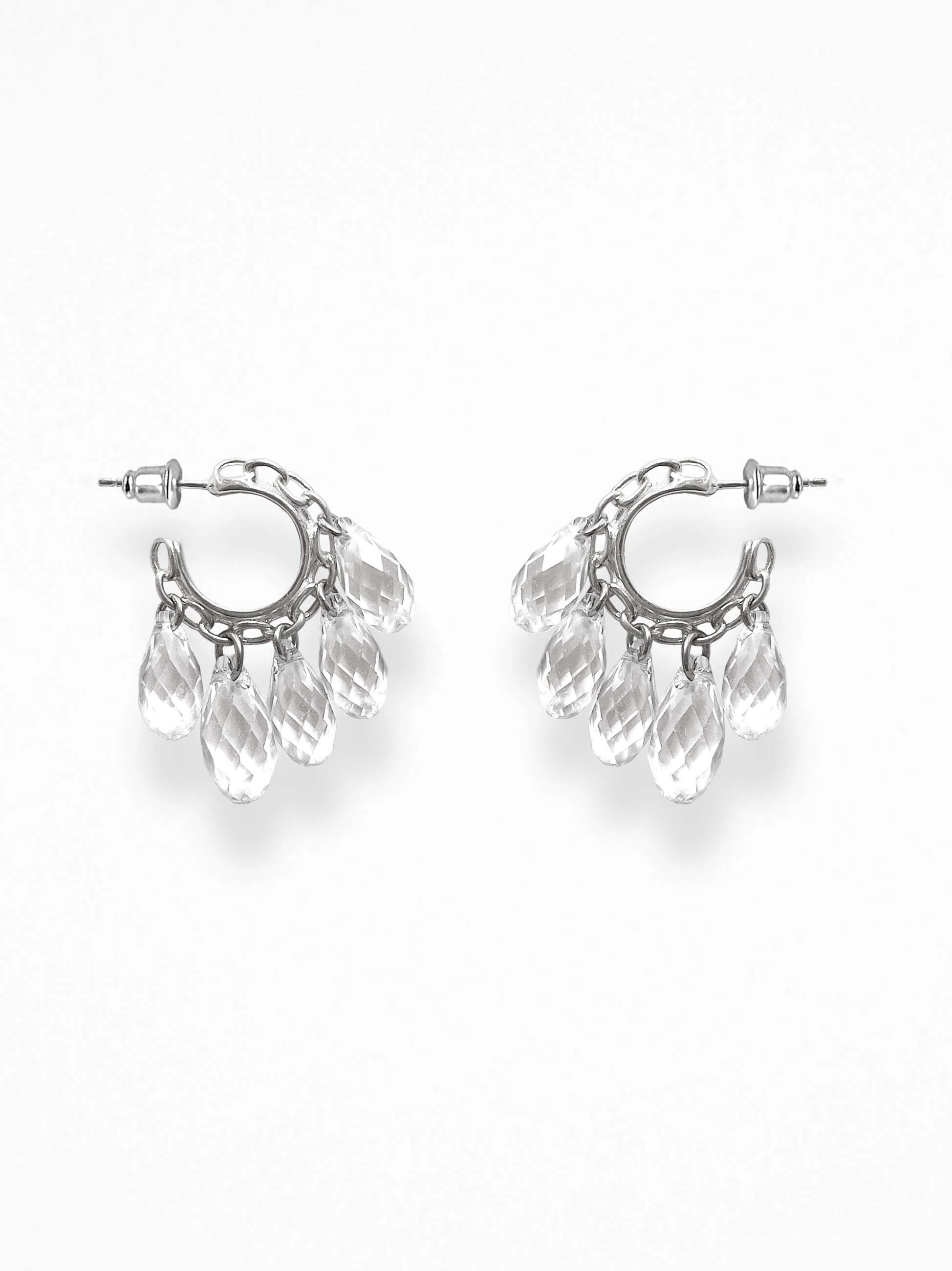 "NAKED CRYSTALS" EAR SET SILVER - Image 5
