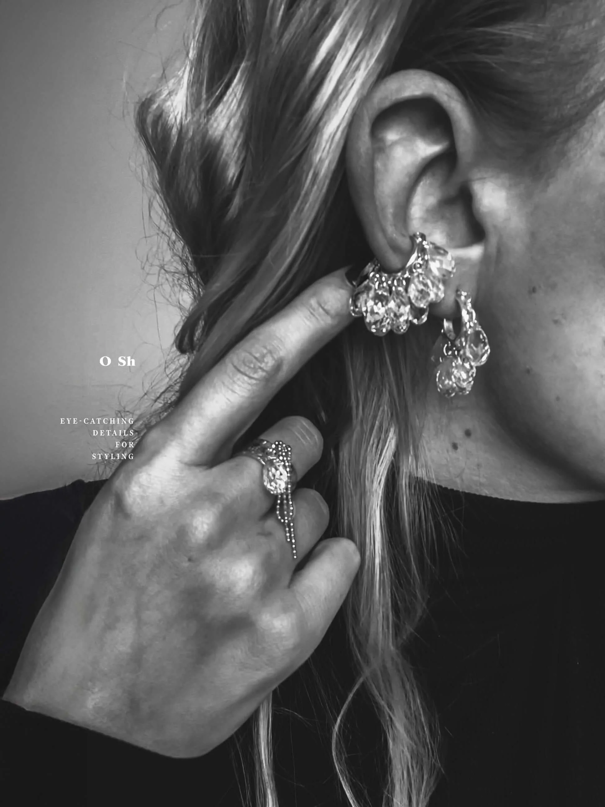 "NAKED CRYSTALS" EAR SET VERMEIL - Image 4