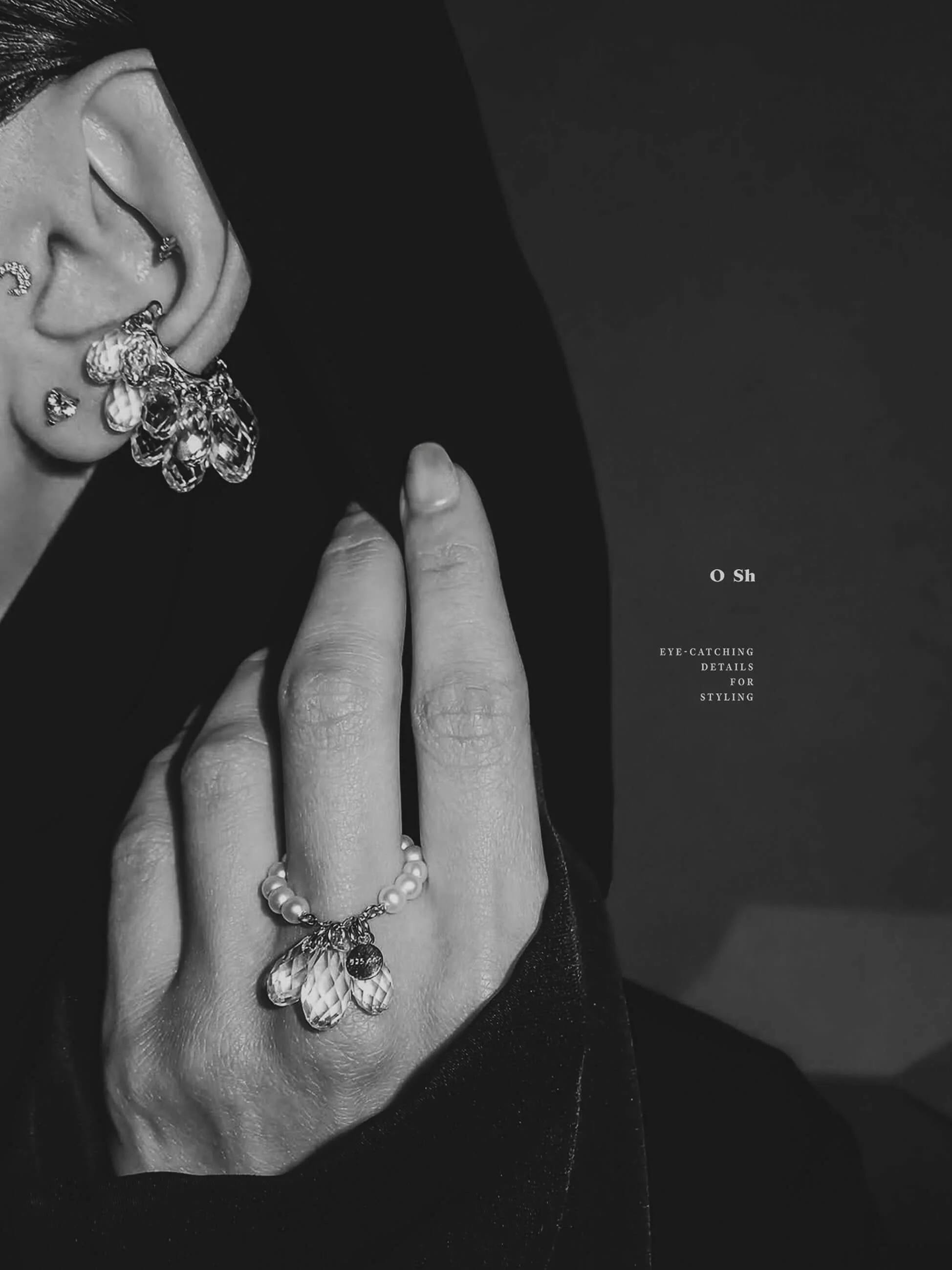 "NAKED CRYSTALS" "PEARLS" RING SILVER - Image 4