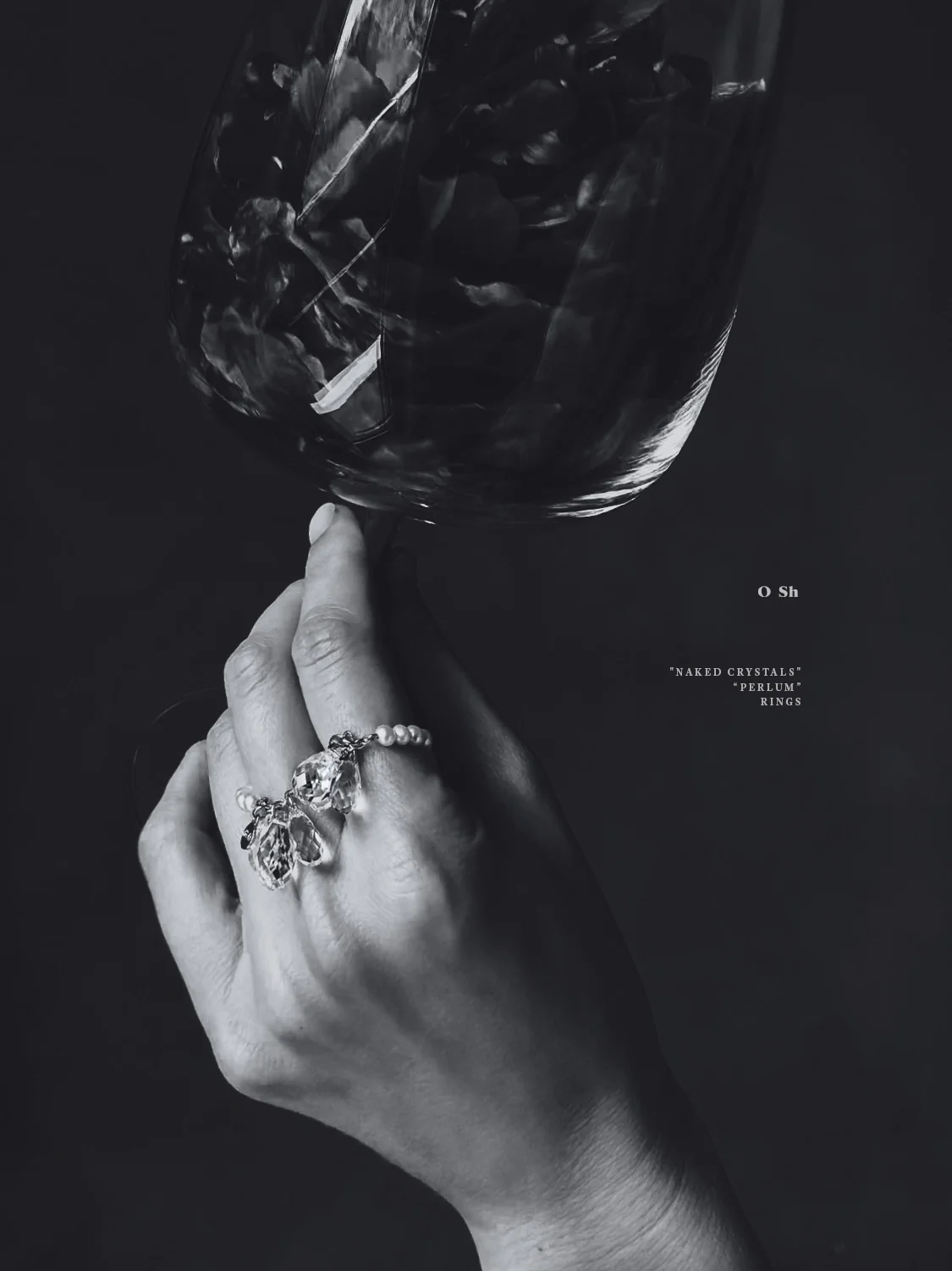 "NAKED CRYSTALS" "PEARLS" RING SILVER - Image 6