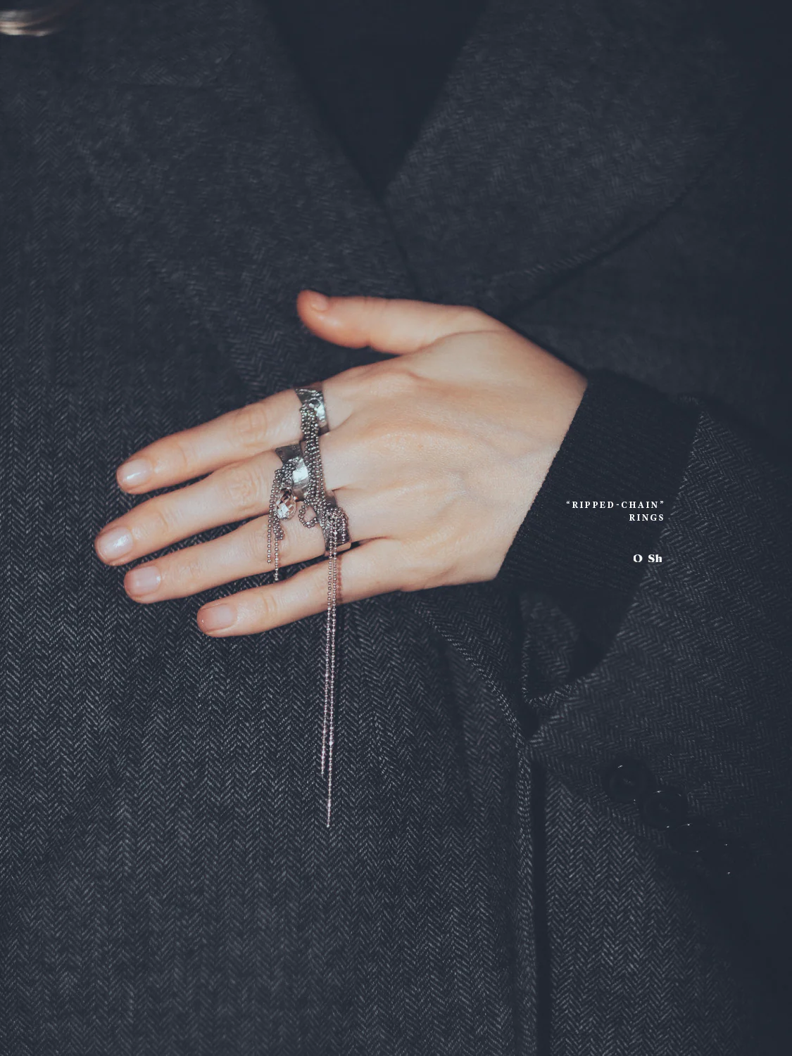 "RIPPED-CHAIN" RINGS SILVER - Image 3