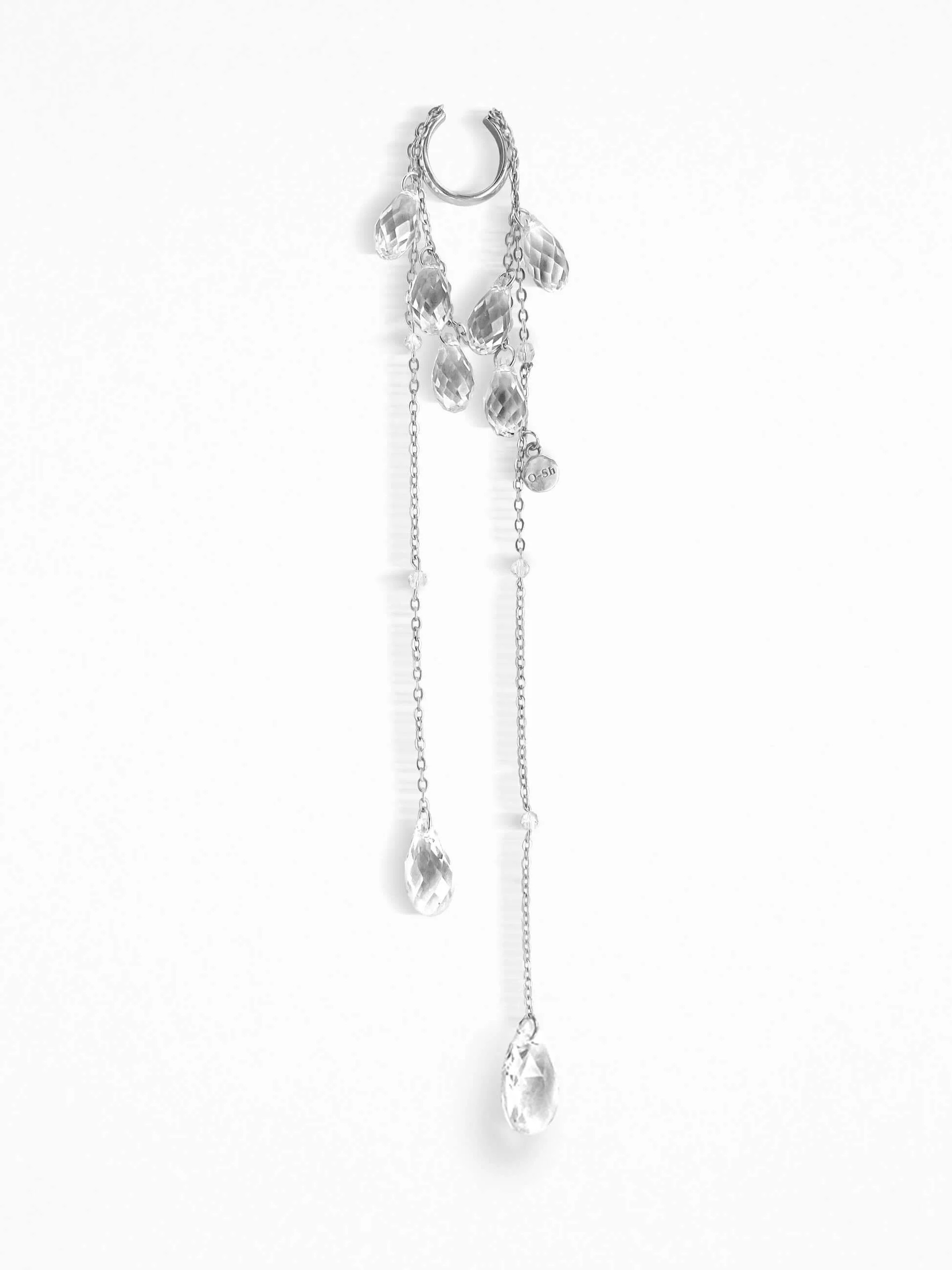 "WET - NAKED CRYSTALS" EAR CUFFS SET SILVER - Image 3
